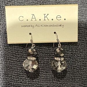 Black and Silver Crystal Earrings